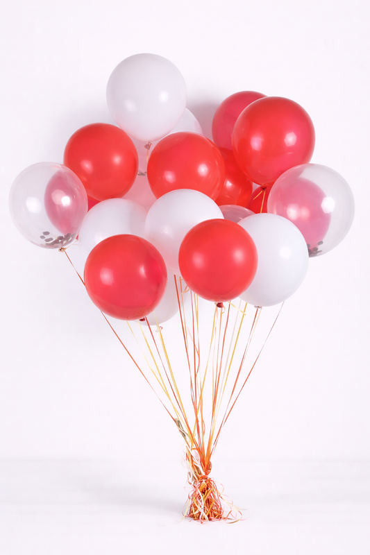 18 Latex Balloons Inflated with Helium
