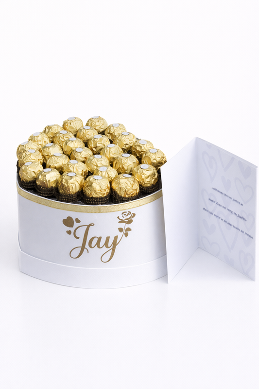 Personalized Heart Box With Ferrero Rocher