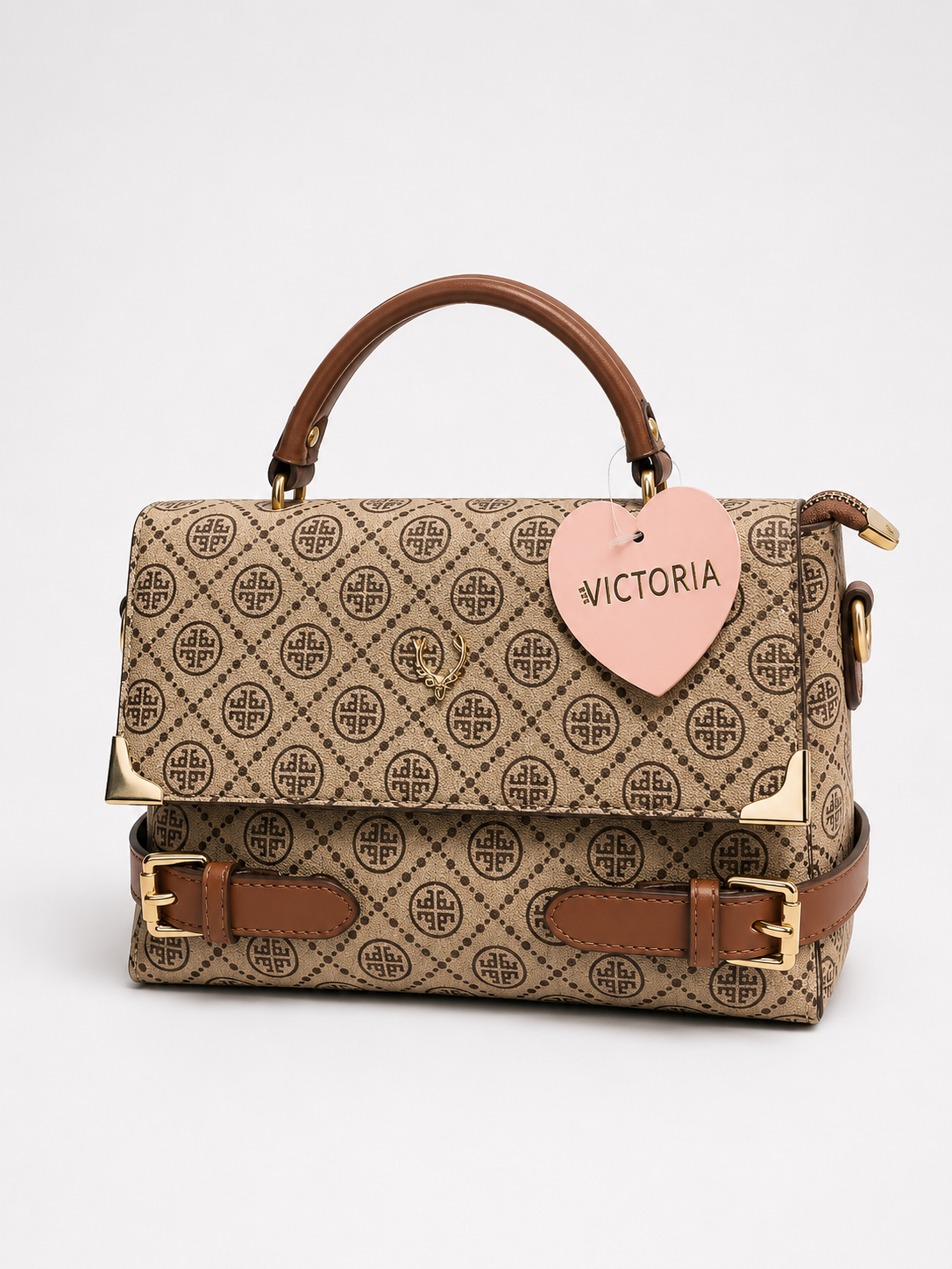 Satchel Bag with Horizontal Belts – Classic Elegance with a Modern Twist