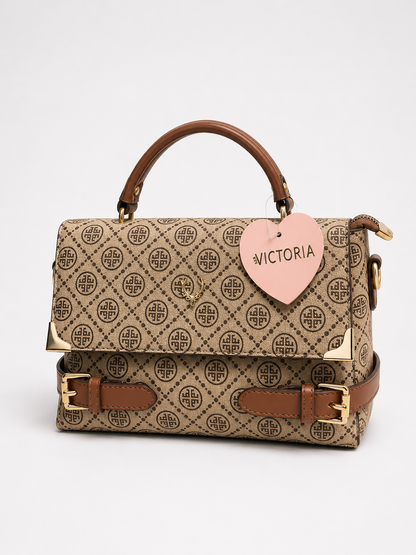 Satchel Bag with Horizontal Belts – Classic Elegance with a Modern Twist
