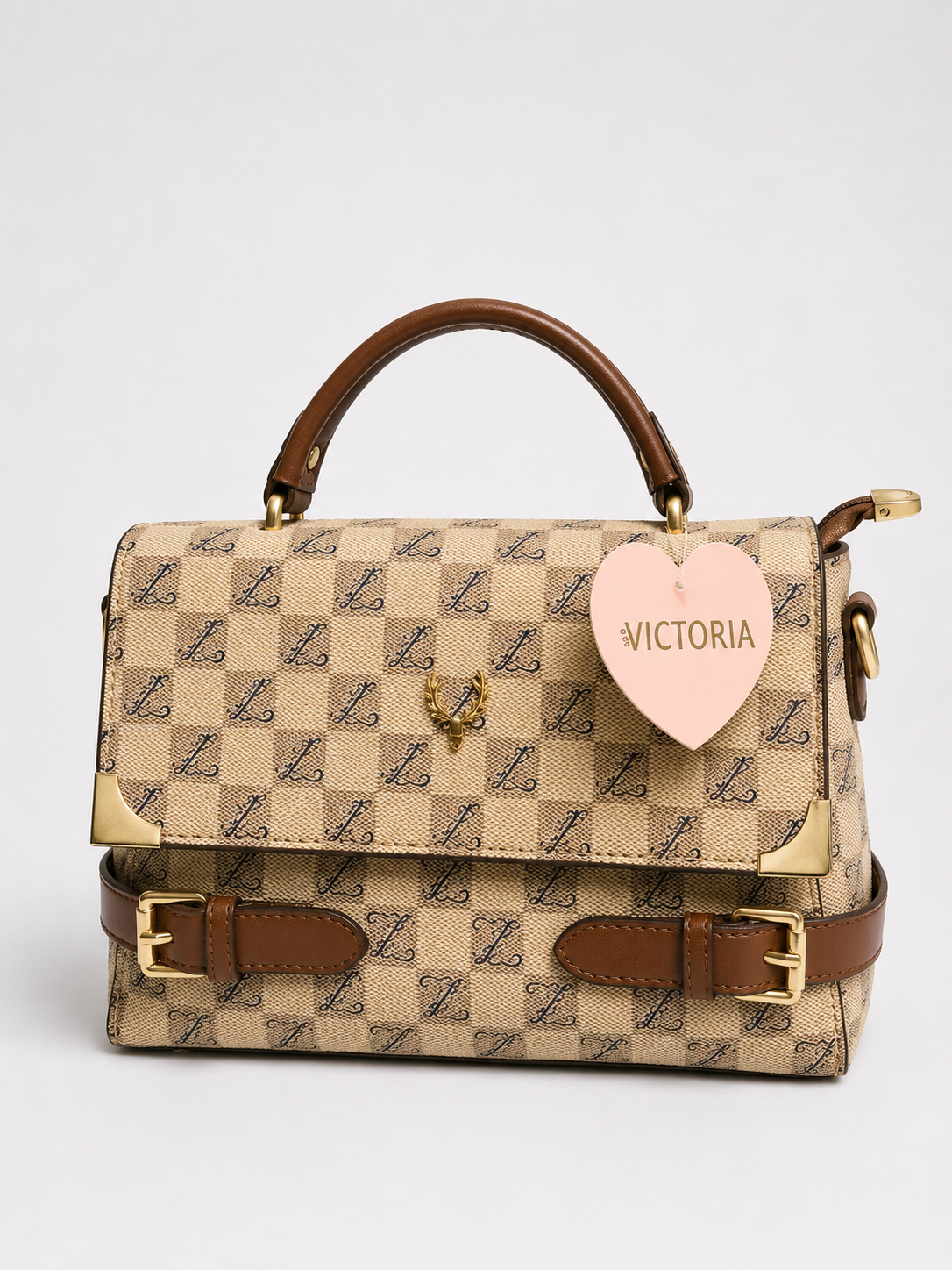 Satchel Bag with Horizontal Belts – Classic Elegance with a Modern Twist