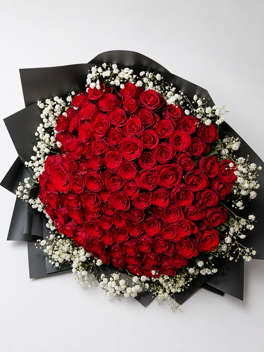 100- Stems Of Red Roses