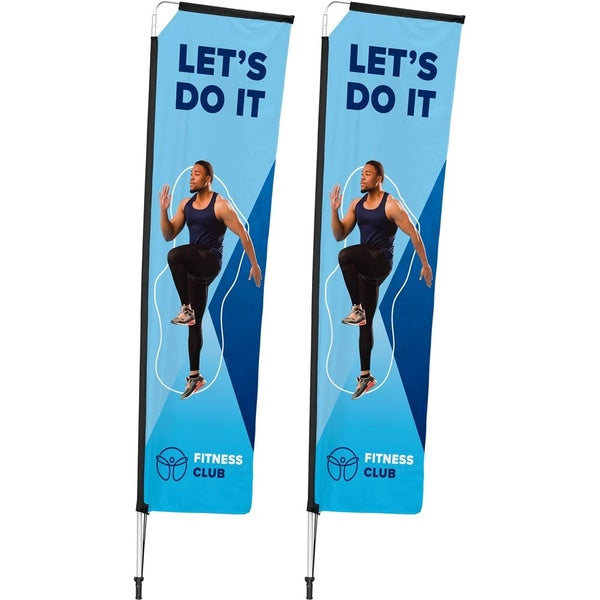 4M Sublimated Telescopic Double-Sided Flying Banner