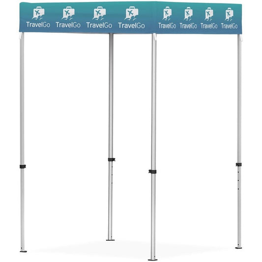Portable Ovation Sublimated Gazebo stand with  branding on a white background