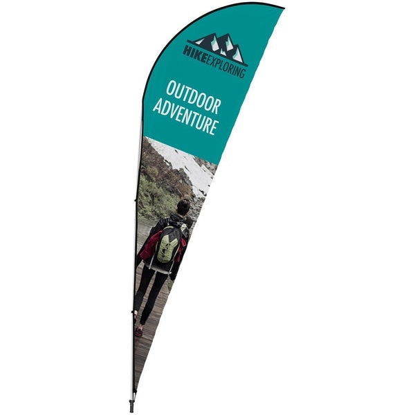4M Sublimated Sharkfin Double-Sided Flying Banner 