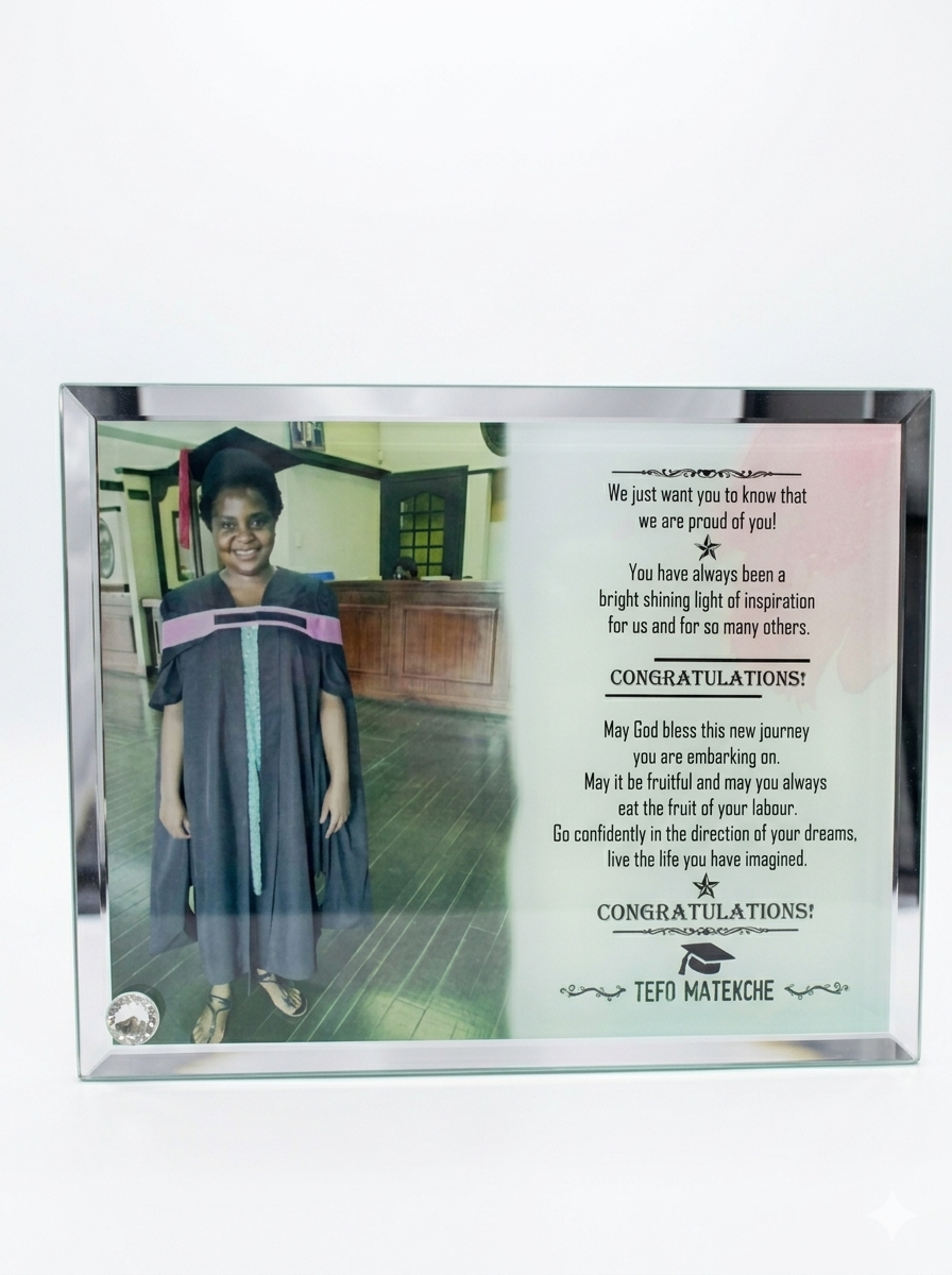 Glass Photo Frame with Mirror edge 178 x 228mm