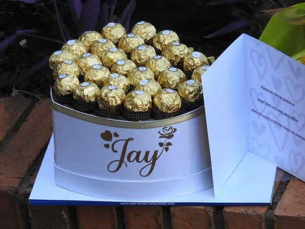 Personalized Heart Box With Ferrero Rocher