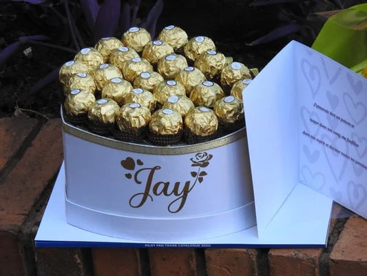 Personalized Heart Box With Ferrero Rocher