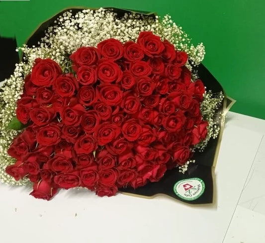 100- Stems Of Red Roses