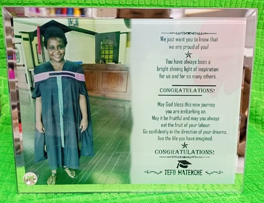 Glass Photo Frame with Mirror edge 178 x 228mm