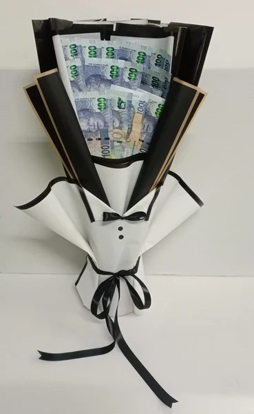 "Billionaire’s Tuxedo" Money Bouquet